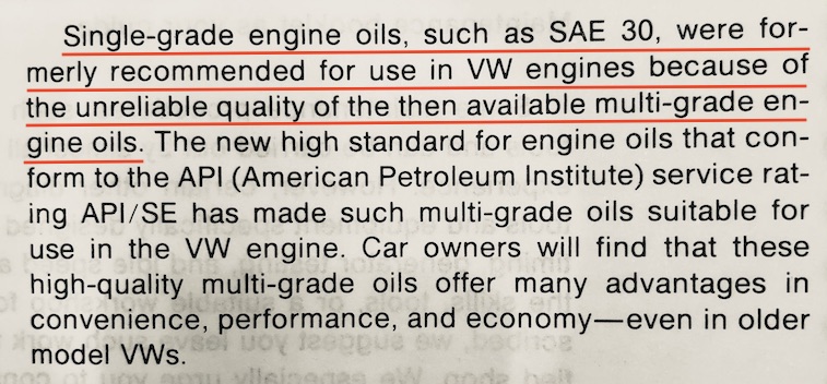 Bentley Type 2 VW Bus Oil Recommendations